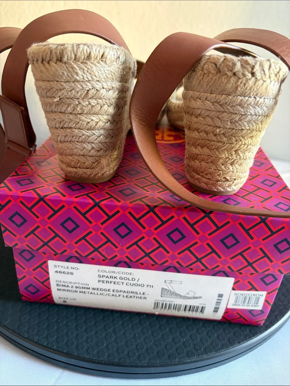 Tory Burch Spark Gold Espadrille Wedge